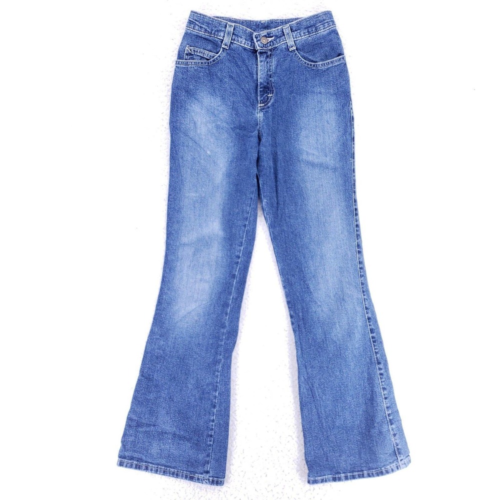 Lee Jean Denim Cotton Women SZ 14 Blue Straight Stretch VTG Mid Rise Classic Fit
